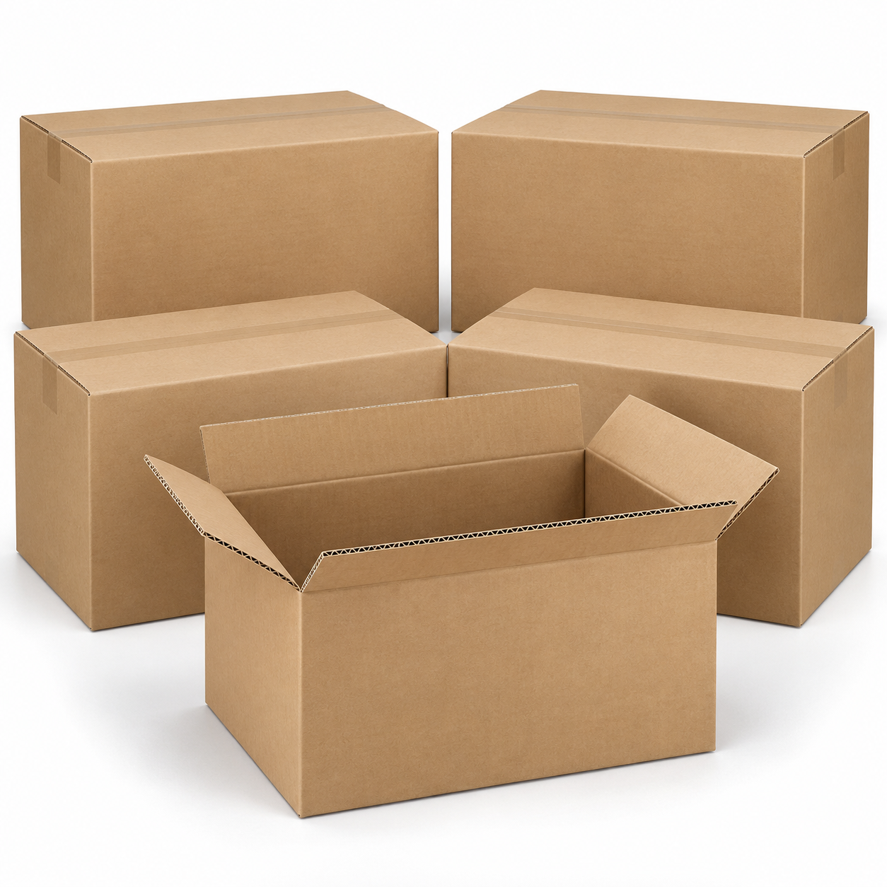 5 PCS 3 Ply Brown Carton Box, 54 x 35 x 35 cm