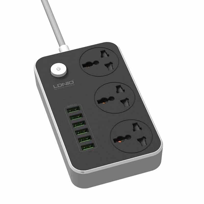 LDNIO SC3604 Power Strip, 3 AC Sockets + 6 USB