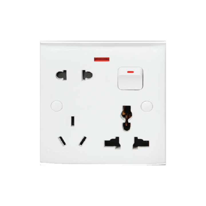 Super Star Slim 6 Pin Combined Socket with Switch